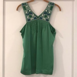 BCBG silk beaded top